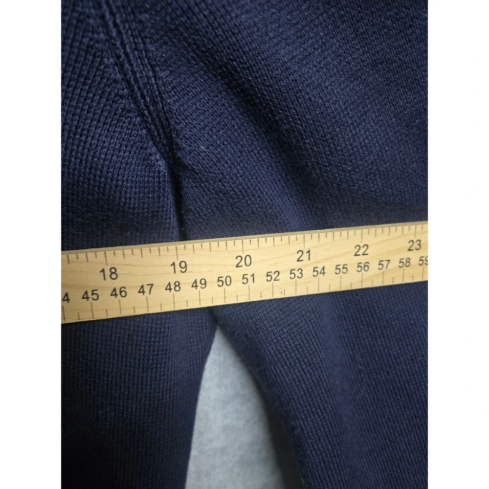Lands' End American Airlines Navy Full Zip Mock Neck Cardigan Sweater Large